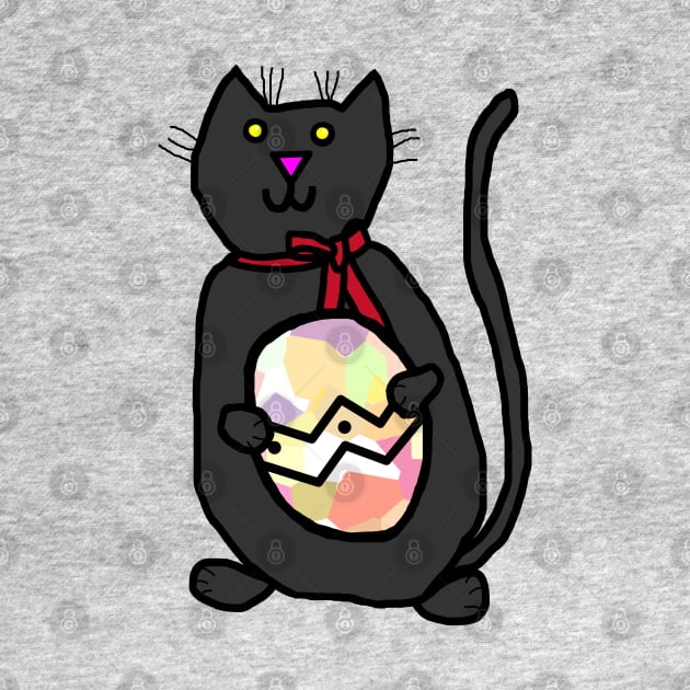 Cat Holding Easter Egg by ellenhenryart
